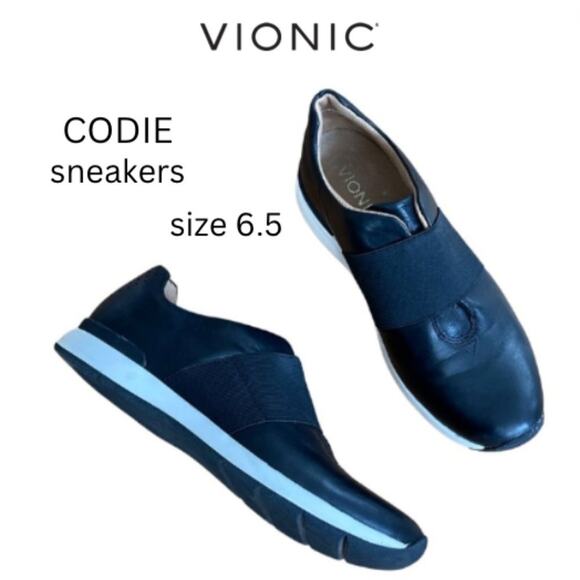 Vionic Shoes - VIONIC CODIE sneakers black leather size 6.5